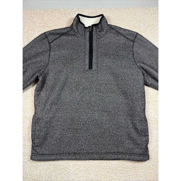 Orvis Other - Orvis Men's 1/4 Zip Sherpa Fleece Lined Pullover Sweatshirt Men's L Black White